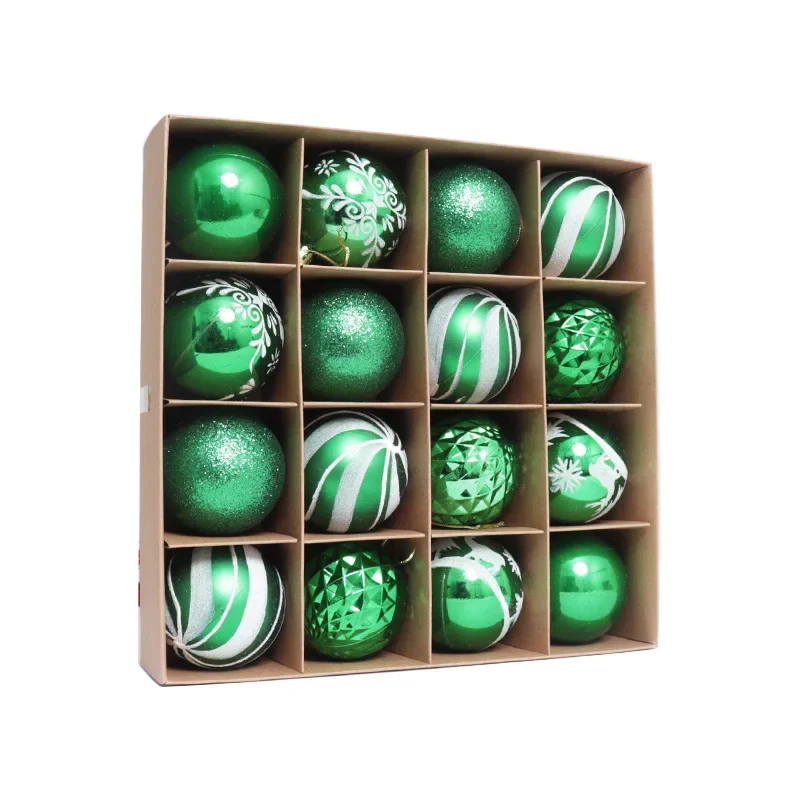 

Пластиковые елочные шары 6 см, набор из 16 штук
