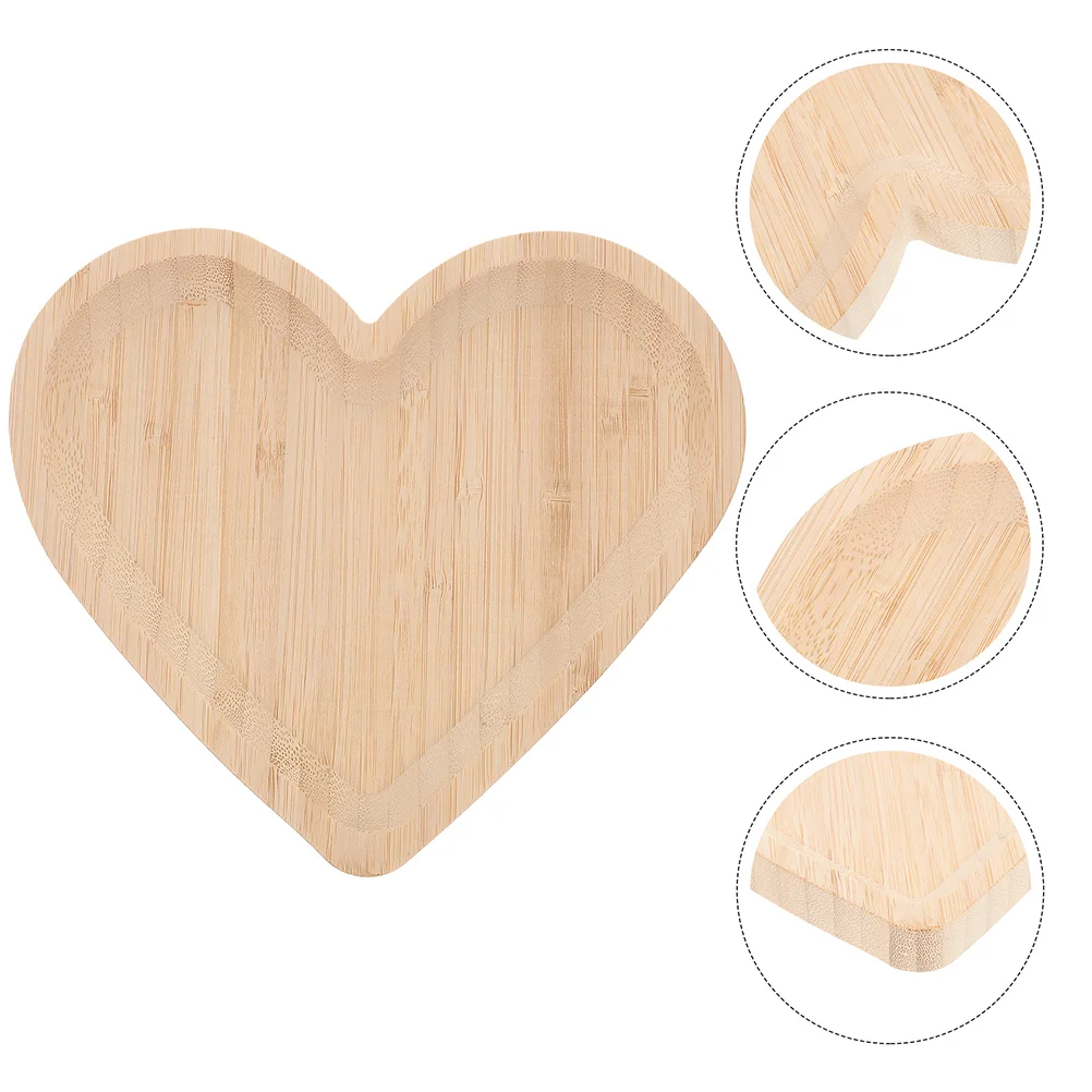 

Wood Serving Tray Wooden Pallets Dish Wedding 30X27X2CM Heart Wear-resistant Fruit Mother