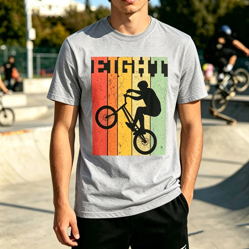 Фото Футболка Fight Freestyle BMX с графическим принтом, молодежная уличная одежда для мужчин и женщин, повседневная одежда для любителей экстремальных видов спорта №3