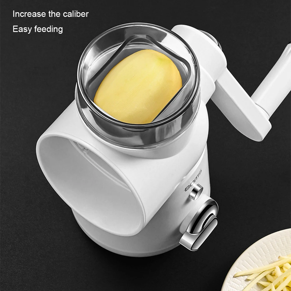 3 In 1 Vegetable Chopper Manual Cheese Grater Shredder Multifunctional with Interchangeable Blades for Home Kitchen
