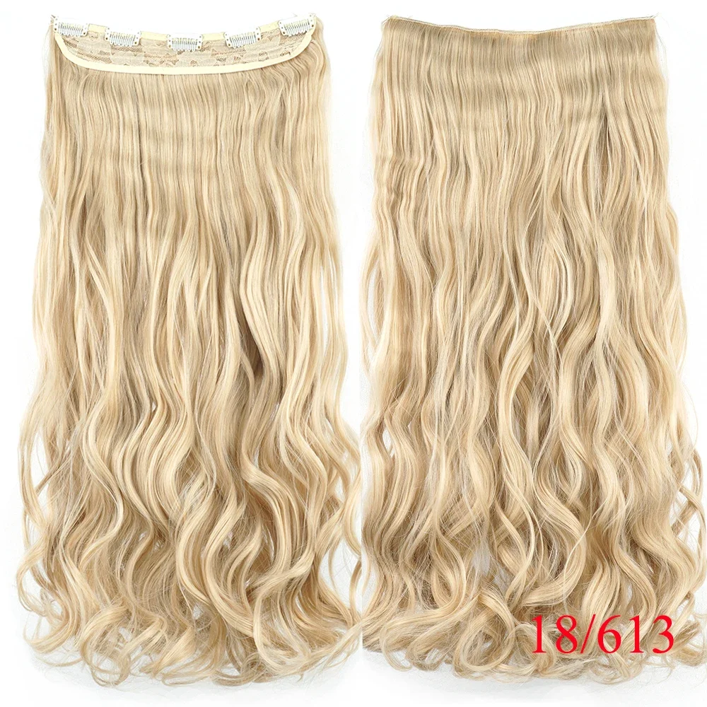 28-дюймовые длинные вьющиеся синтетические волосы коричневые заколки для