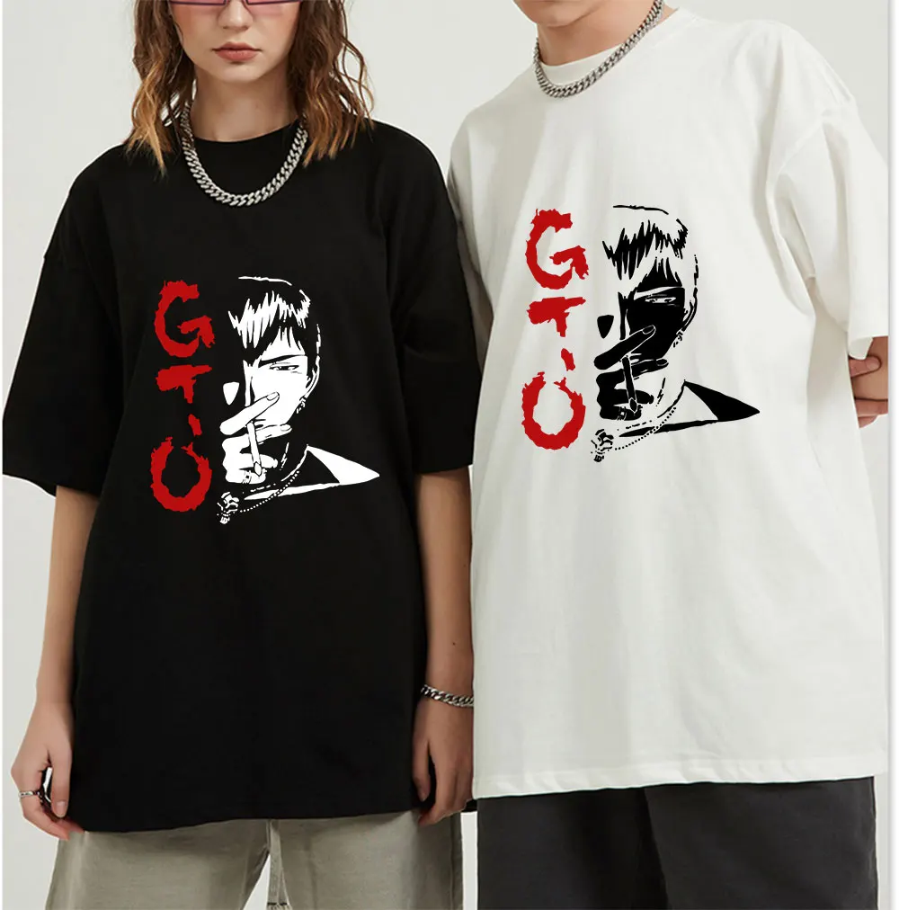 

Harajuku Funny Anime Great Teacher Onizuka T Shirt Men Short Sleeve GTO Manga Tshirt O-neck Cotton Tee Top Japan Eikichi T-Shirt