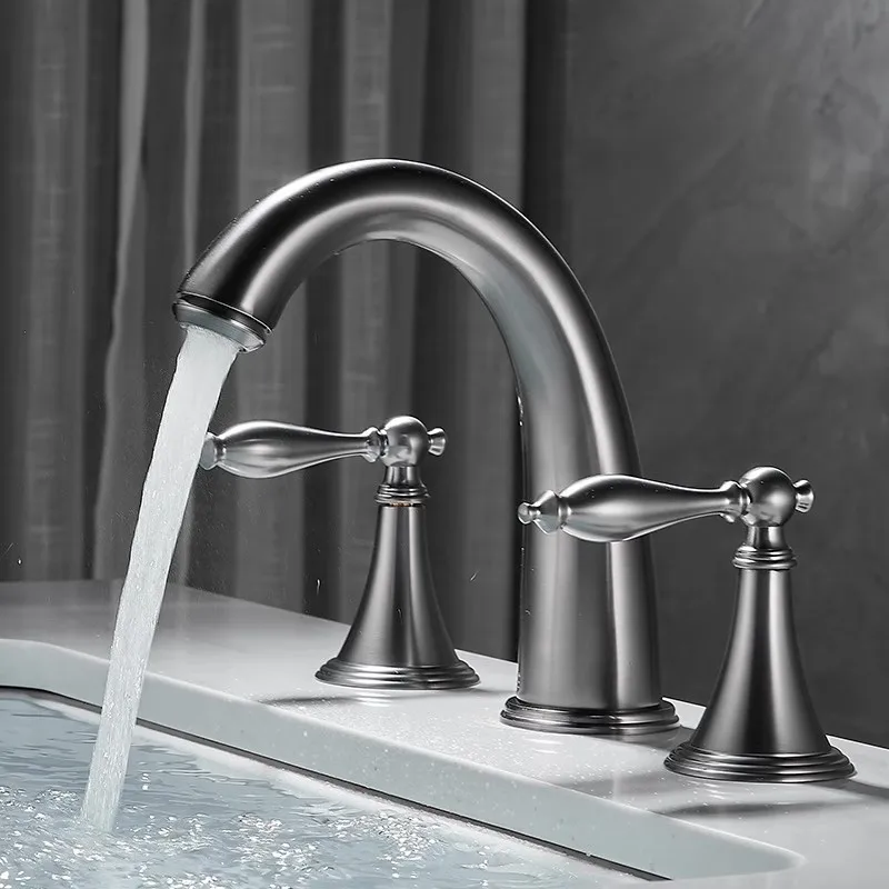 Смеситель для раковины Tuqiu латунный серый широко распространенный смеситель