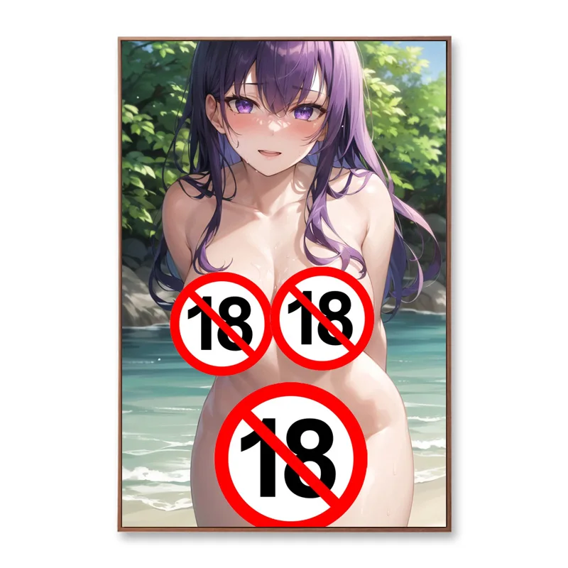 Аниме пляж сексуальная бикини девушка Raiden Shogun Обнаженная женщина без цензуры