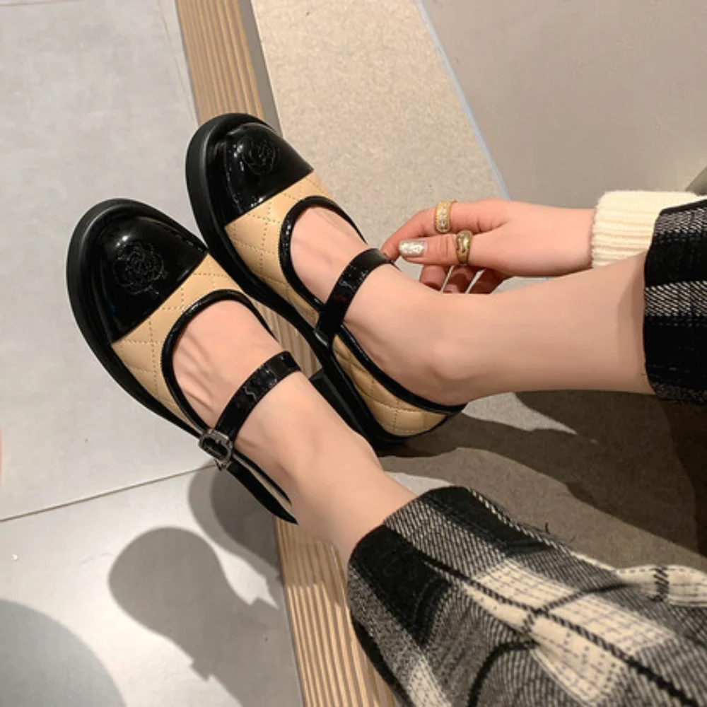 2024 новые женские туфли Мэри Джейн из коровьей кожи на плоской подошве модные в