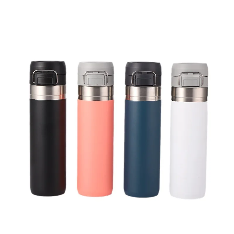 Бутылка Для Воды Quick Flip Go На 24 Унции С Герметичной Кнопкой Из Нержавеющей Стали.