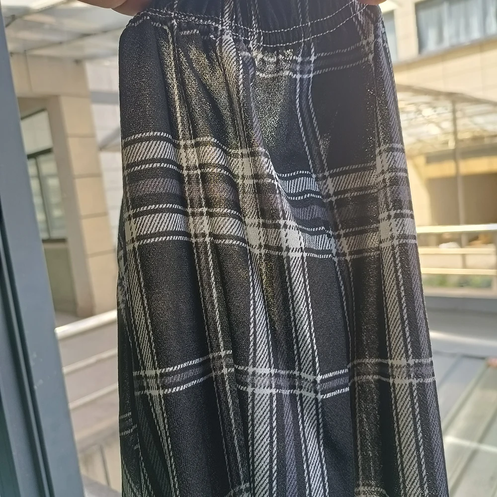 Plaid Thin pants women summer 2022 new high-waisted loose-fitting straight trousers dropshipping tug pants casual pants