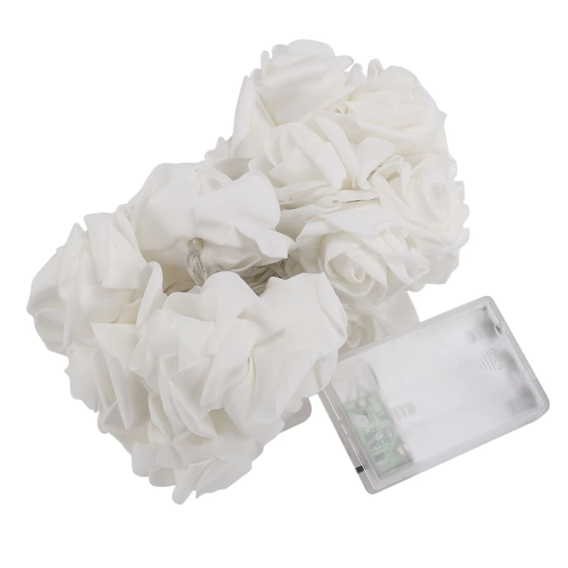 

20 LED Rose Flower String Lights Battery Operated For Valentines Decorations Without Battery