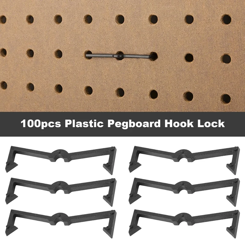 

100 Pieces Of Plastic Pegboard Hook Lock Pegboard Display Hook Storage Rack