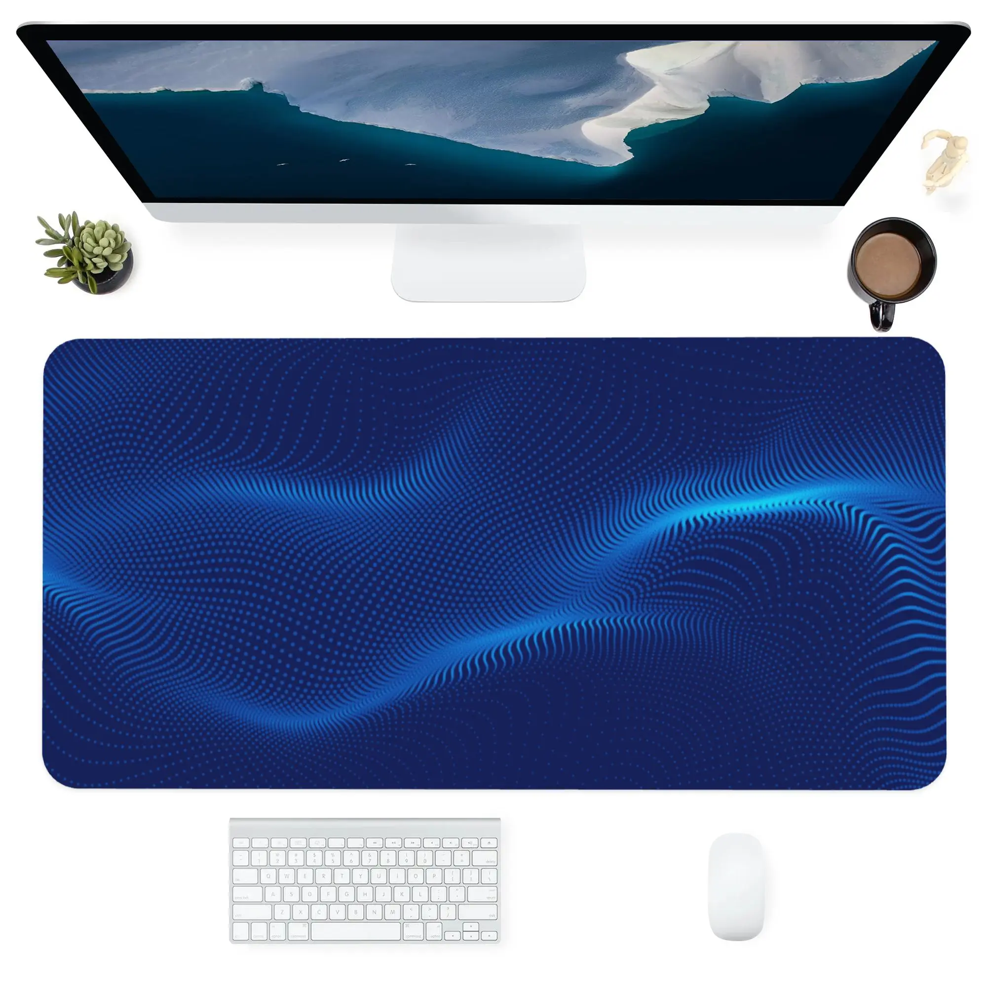 

Computer Office Mouse Pad Keyboards MousePad Accessories Supplies Washable Personalized Large Desk Pads Mats Blue Ripple Gifts