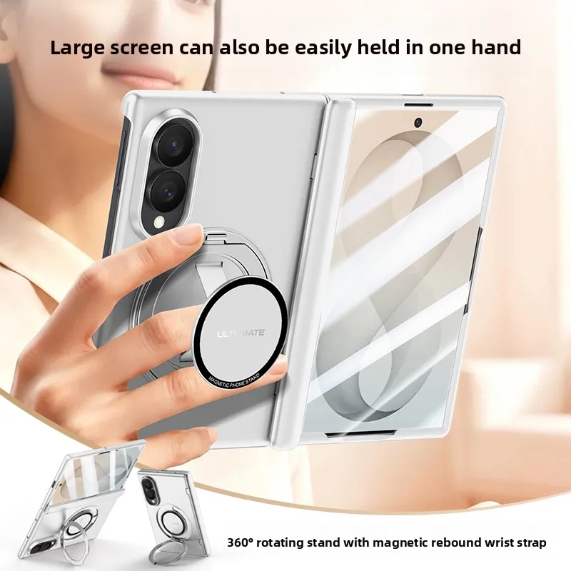Фото Вращающийся на 360° магнитный чехол-подставка для Samsung Z Fold 8 с широким закаленным стеклом и защитным кольцом-держателем для Magsafe №2