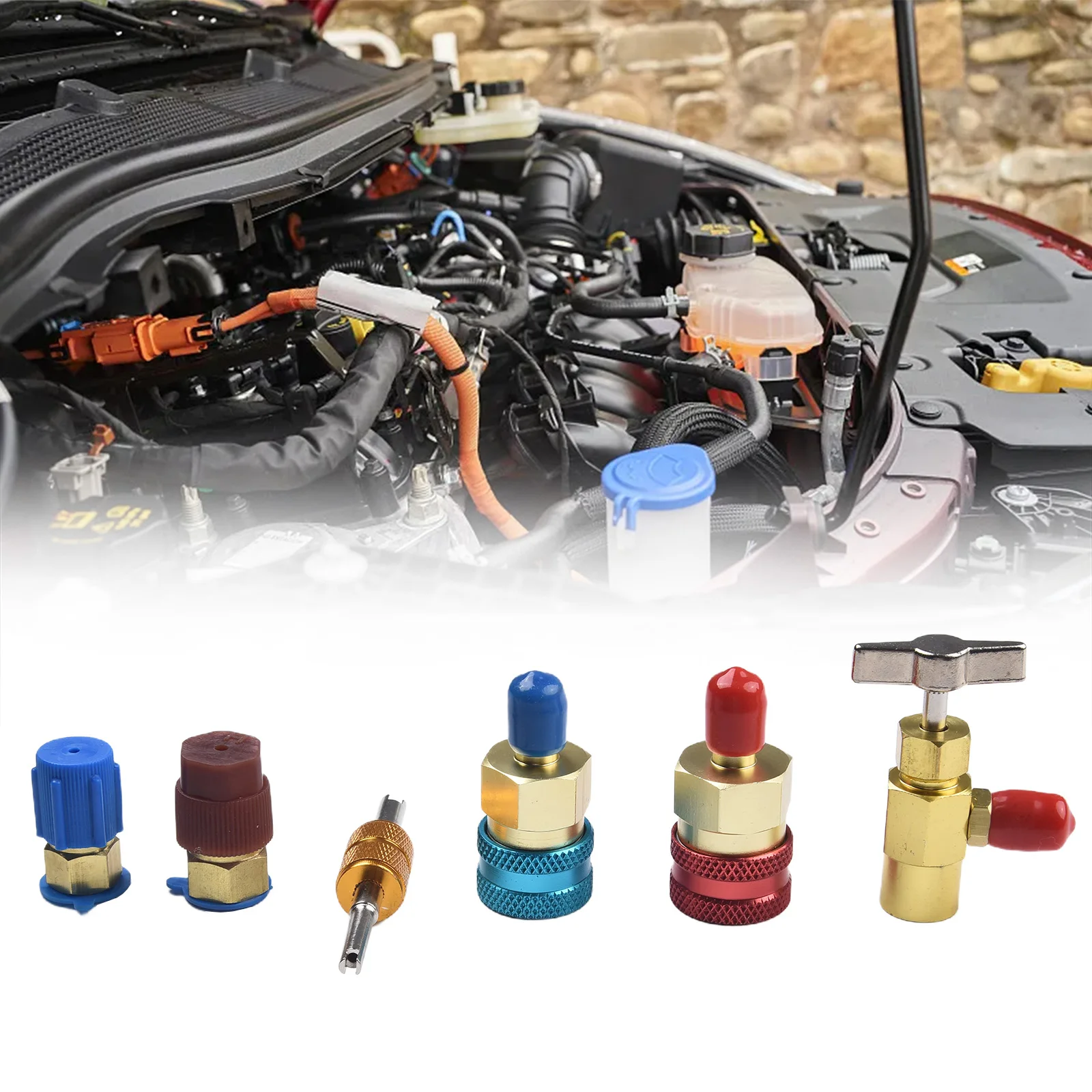 Набор эффективных адаптеров для разъемов R1234YF и R134A идеально подходит