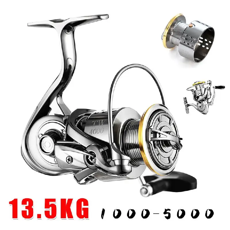 

Lightweight Spinning Reel 1000-5000 Series Fishing Reel 13.5KG Max Drag Metal Spool Spinning Reel for Carp Freshwater Saltwater