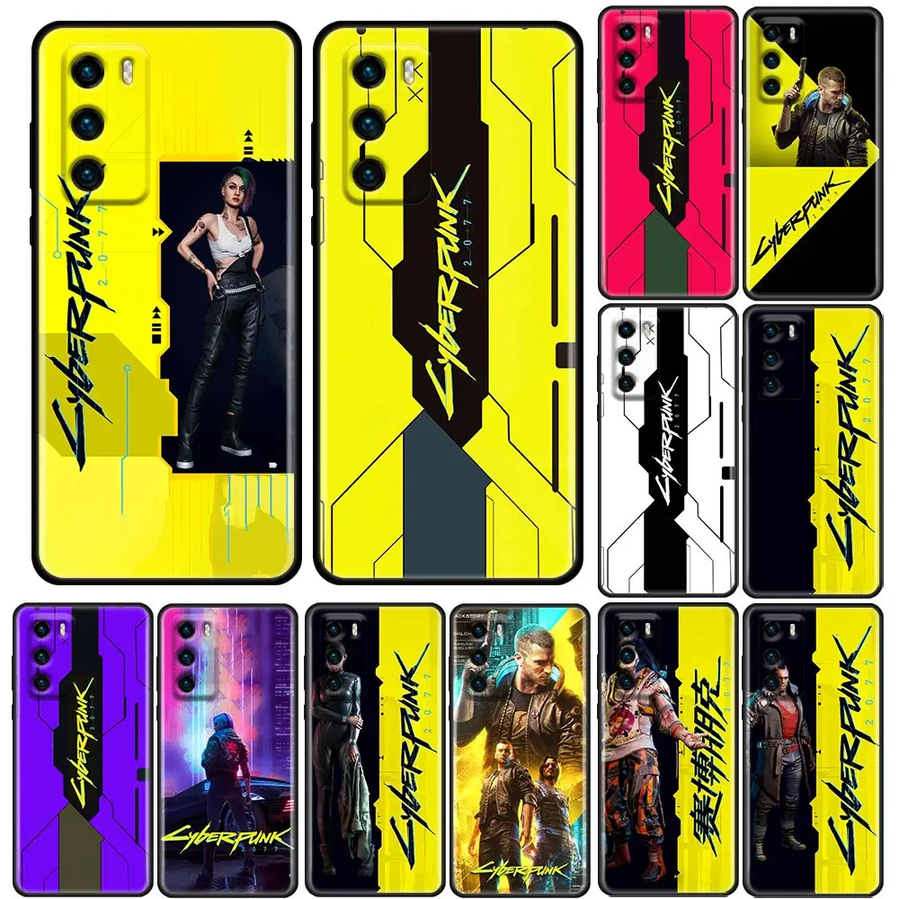 

Phone Case for Huawei P50 P50E P40 P30 P20 P10 Smart 2021 Pro Lite 5G Plus Soft Silicone Case Cover Hot Game C-Cyberpunkes