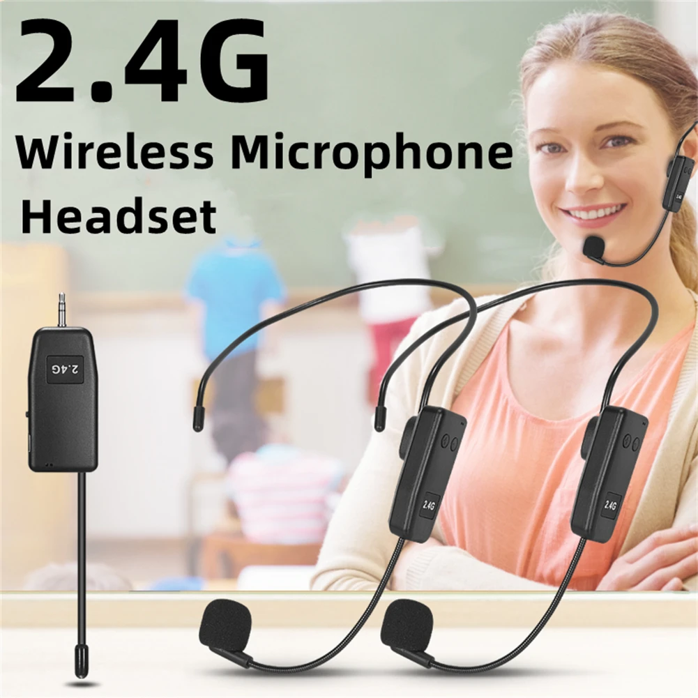 

2.4G Wireless Microphone Headset Megaphone Radio Mic Kit For Teach Loudspeaker Well Loudspeaker Teaching Meeting Guide