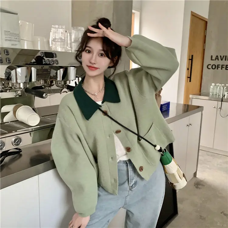 

Осень-весна 2022, женские кардиганы, свитера, вязаное пальто, теплые женские милые свободные элегантные офисные женские повседневные универс...