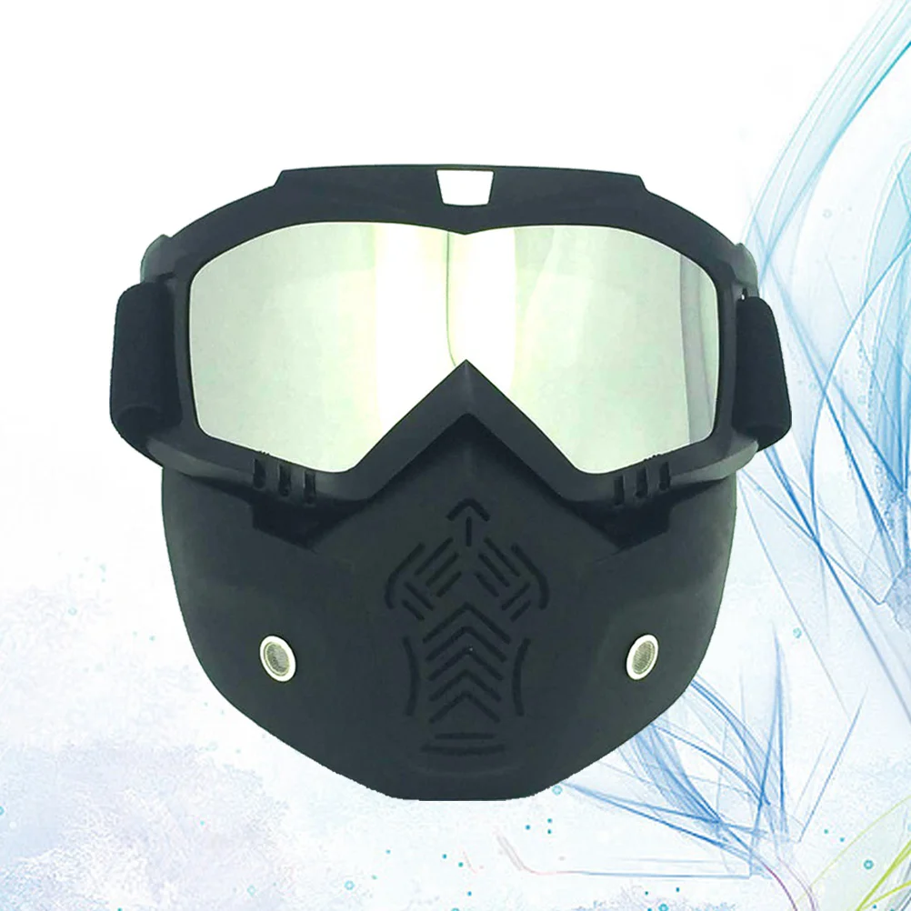 

Зимние очки для снега Лыжная сноуборд снегоход маска для лица солнцезащитные очки Лыжная маска (матовая черная оправа и посеребренные очки)