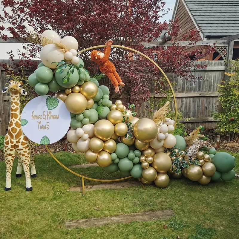 

Safari Animal Green Balloon Arch Garland Wild One 1st Birthday Party Decor Baby Shower Ballons Jungle Themed Party Supplies
