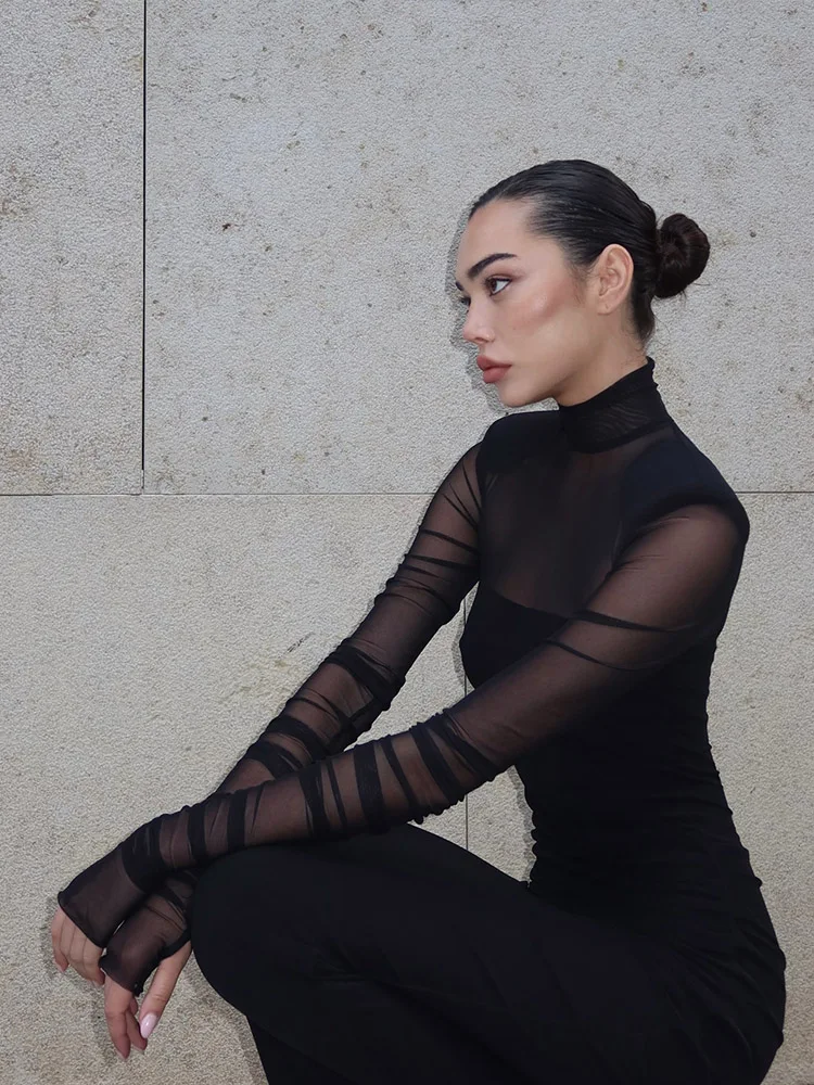 Женское Сетчатое платье в стиле пэчворк модная пикантная уличная одежда с