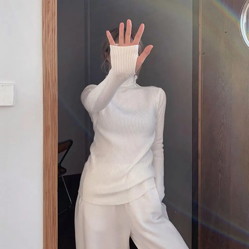 

Базовый свитер, плотный свитер, Женский пуловер, однотонный простой вязаный свитер