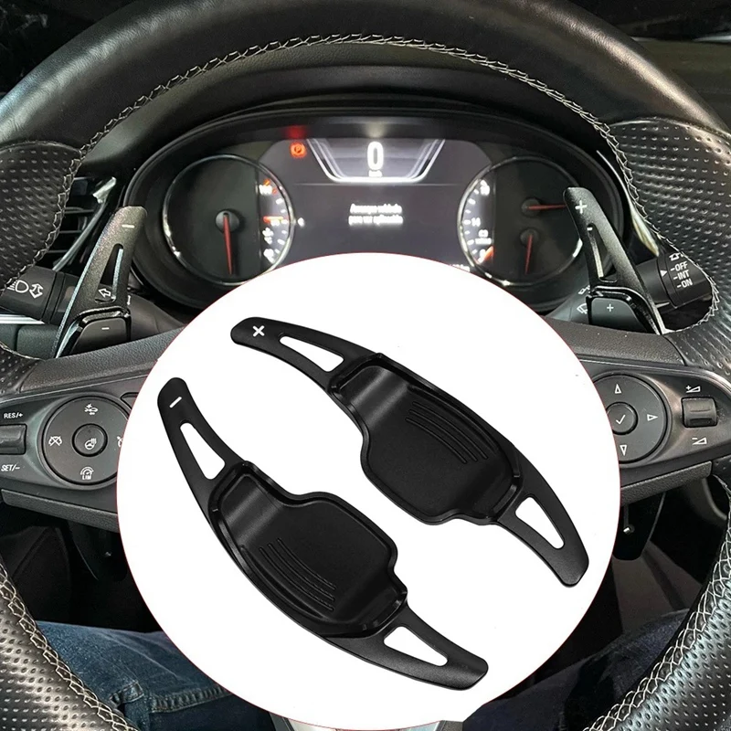 

Steering Black Wheel Shift Paddle Shifter Extension Cover For Cadillac XT5 CT6 Buick Regal Lacrosse Chevrolet Camaro