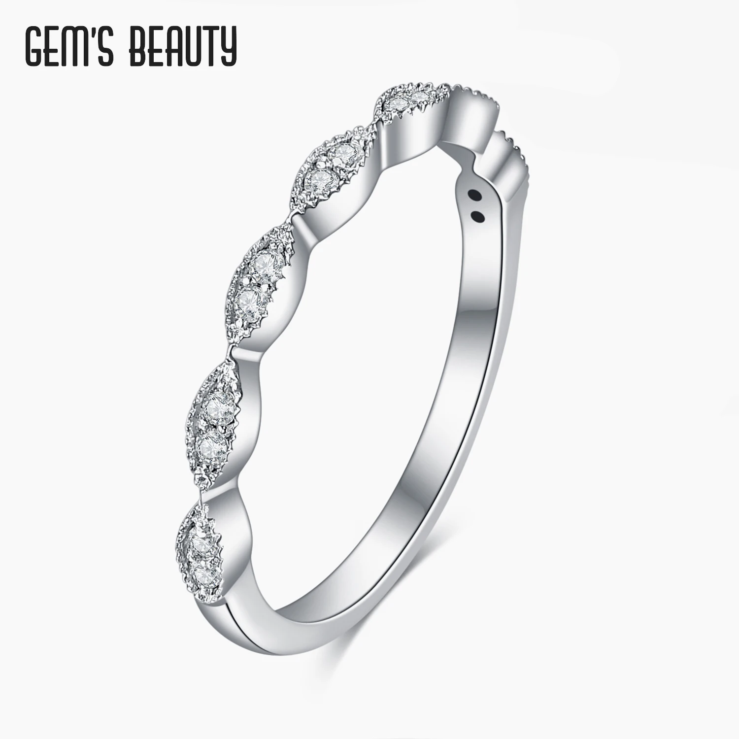 

Gem's Beauty 14K 10K 18K Rose Gold Bubble Ring for Women Moissanite Solitaire Ring Matching Wedding Diamonds Band Engagement New