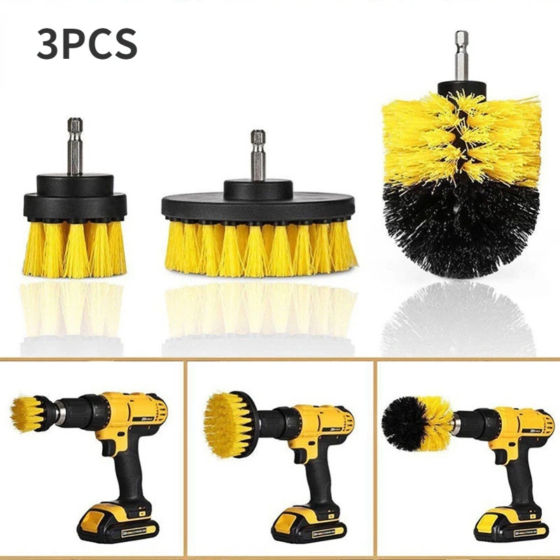 

3pcs Power Scrub Brush Drill Cleaning Brush for Bathroom Shower Tile Grout Cordless Power Scrubber Drill Attachment Brush Kit