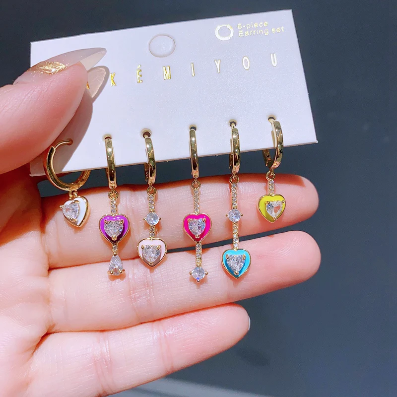 2023 Роскошный дизайнерский Красочный кулон в виде капли с сердечком женское