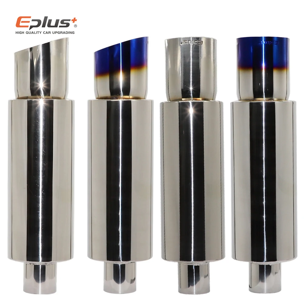 

EPLUS Car Exhaust Straight Pipe Muffler Tail Pipe Universal High Quality Stainless Steel Interface 51 63 76MM Exhaust System End