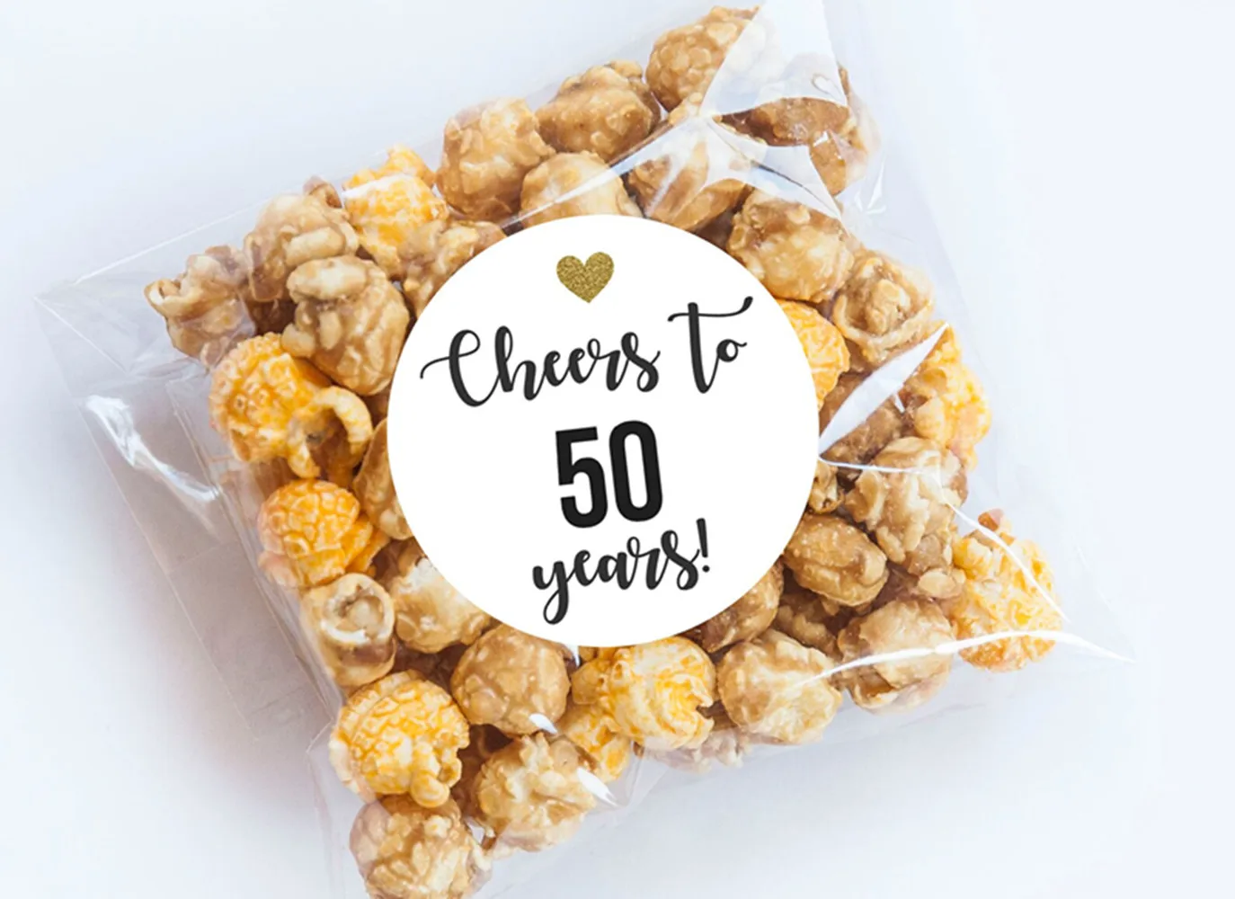 

25PCS Cheers 50 Years Stickers, Gold Heart, Cheers Labels, Celebrating 50, 50th Birthday, 40 Years, Milestone Tags, Favor Tags,