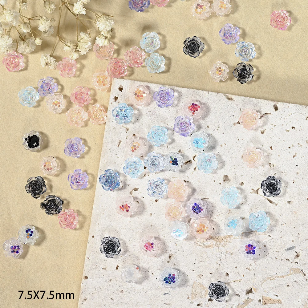 100 шт. прозрачные подвески для ногтей 6/8 мм