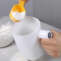 1 liter handheld electric flour sieve icing sugar powder stainless steel screen cup shaped sifter kitchen pastry cake tool