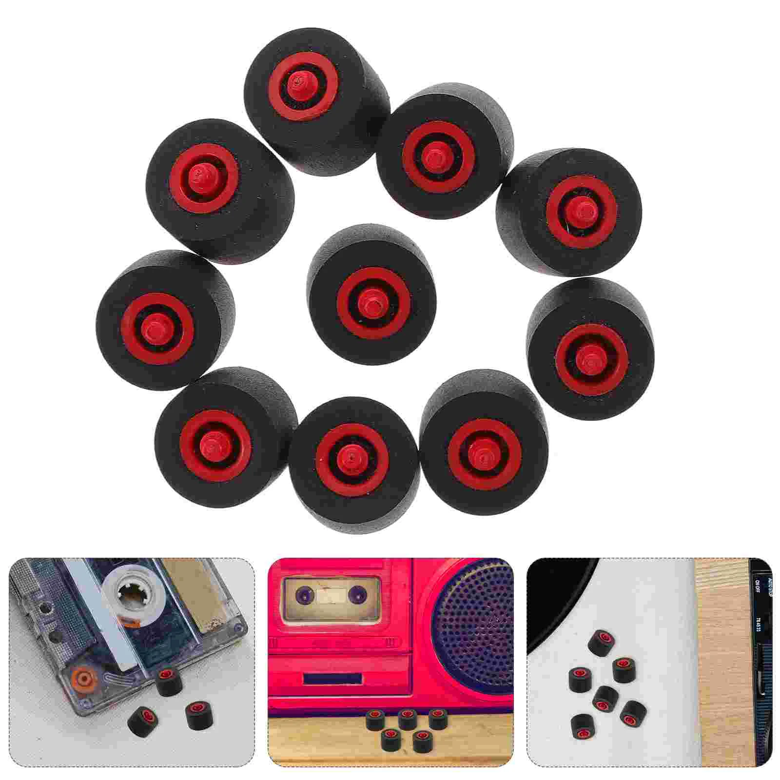 

10pcs Multi-use Cassette Tape Pinch Roller Convenient Radio Pinch Roller