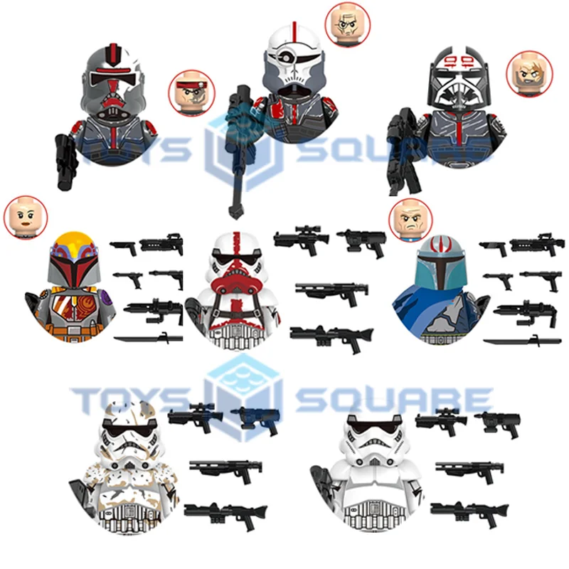 

Конструктор игрушечный Clone Trooper Hunter Crosshair, эвакуатор, имперский штурмовик, Сабин, Wren, Vizsla, модельные блоки, кубики, набор MOC, подарки