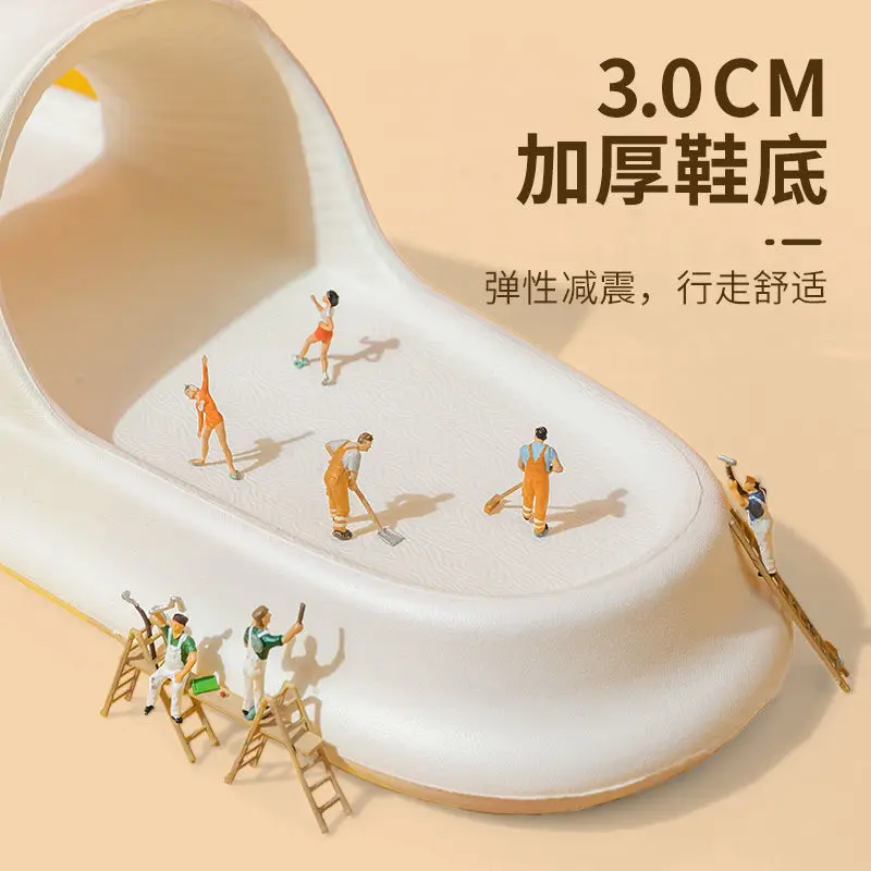 Slippers 2022 New Summer Slippers Women's Home Thick Bottom Household Bath Non-slip Men's Sandals and Slippers Women Shoes