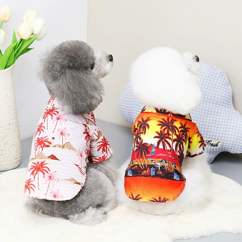 

New Arrival Pet Dog Hawaii Beach Shirt for Small Dogs Cool Summer Dog Clothes Pomeranian Chihuahua Yorkie Shirts Puppy Outfits