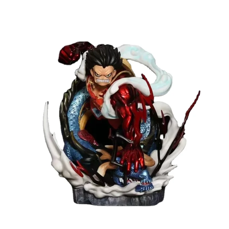 

14cm Anime One Piece and the country MKE Luffy VS Kaido Fighting scene statue decoration Action figure Model ornaments toys gift