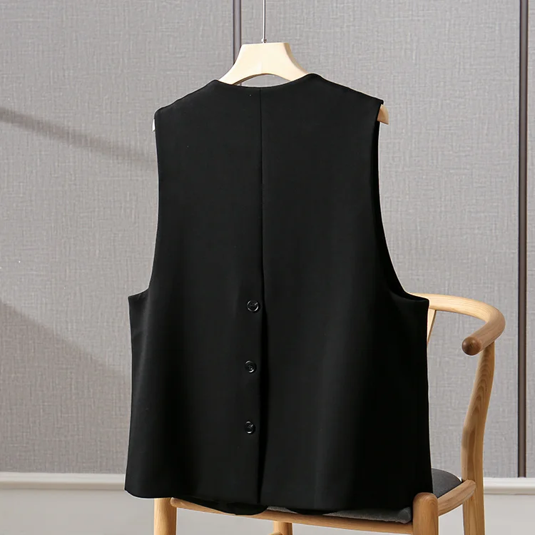 Ozhouzhan осенняя одежда новый женский темпераментный черный жилет универсальный