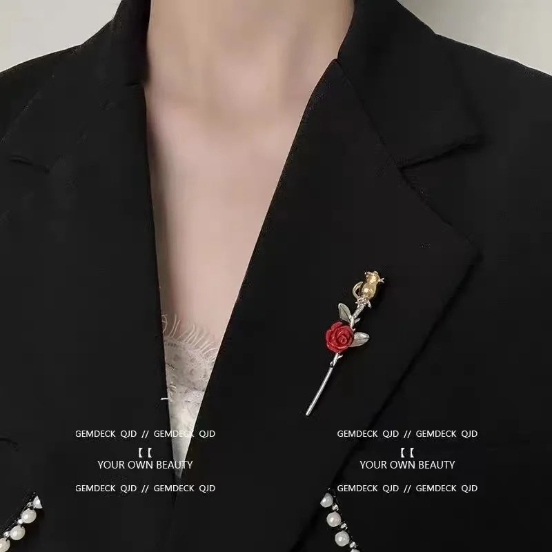 Винтажные эмалевые розы броши