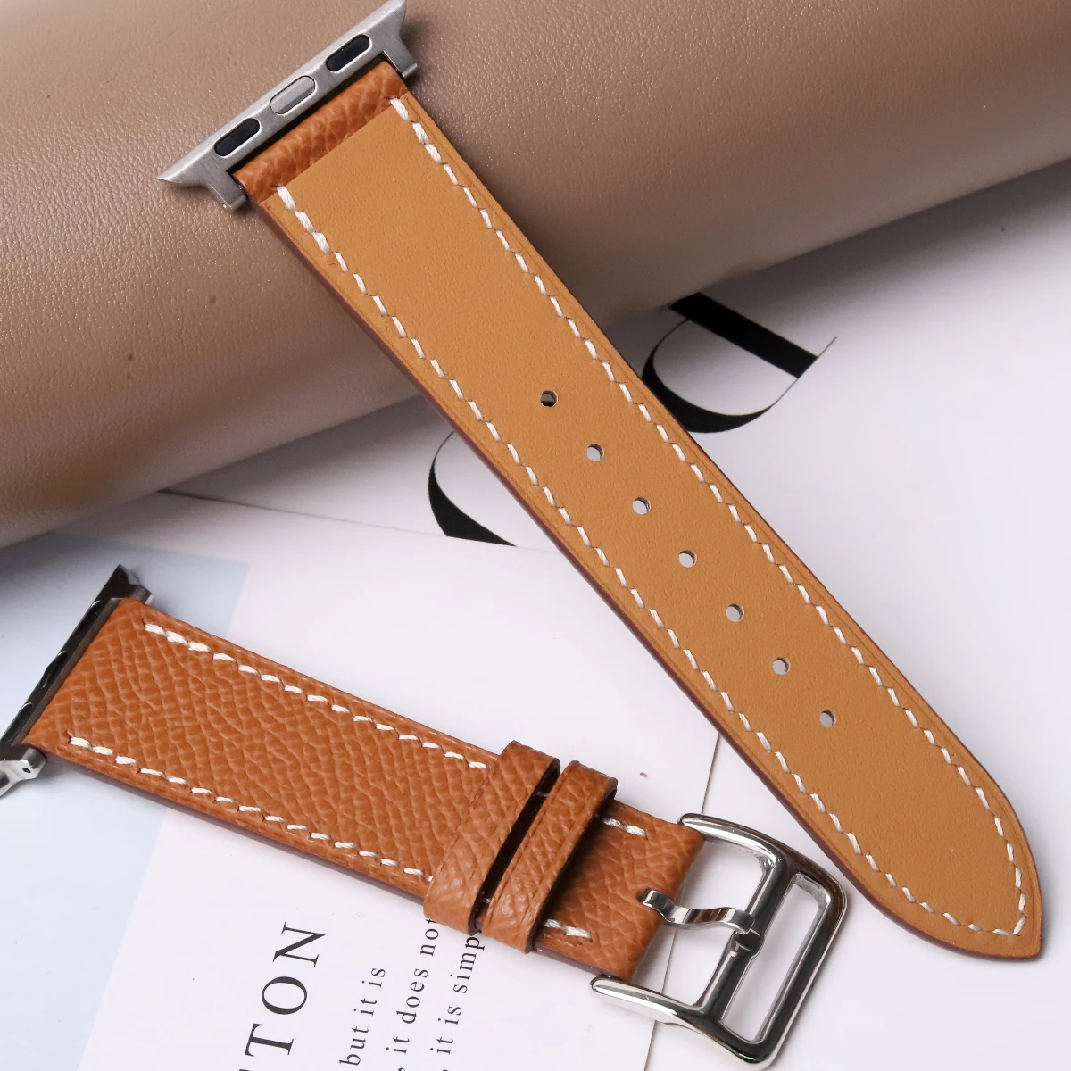 Фото Ремешок Be подходит для apple Watch, мягкий кожаный ремешок для Apple Watch 9/8 Ultra2/1 49 мм 45 мм 41 мм 38 мм 44 мм с козьей икрой №5