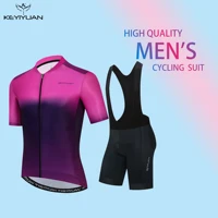 keyiyuan 2022 mtb mountain bike race cycling shirts short sleeve quick dry bicycle wear new pro team jerseys triathlon suit