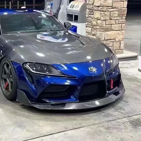 Для Toyota Supra GR A90 A91 MK5 передняя губа из углеродного волокна, передний бампер автомобиля, диффузор, спойлер, комплект кузова для подбородка