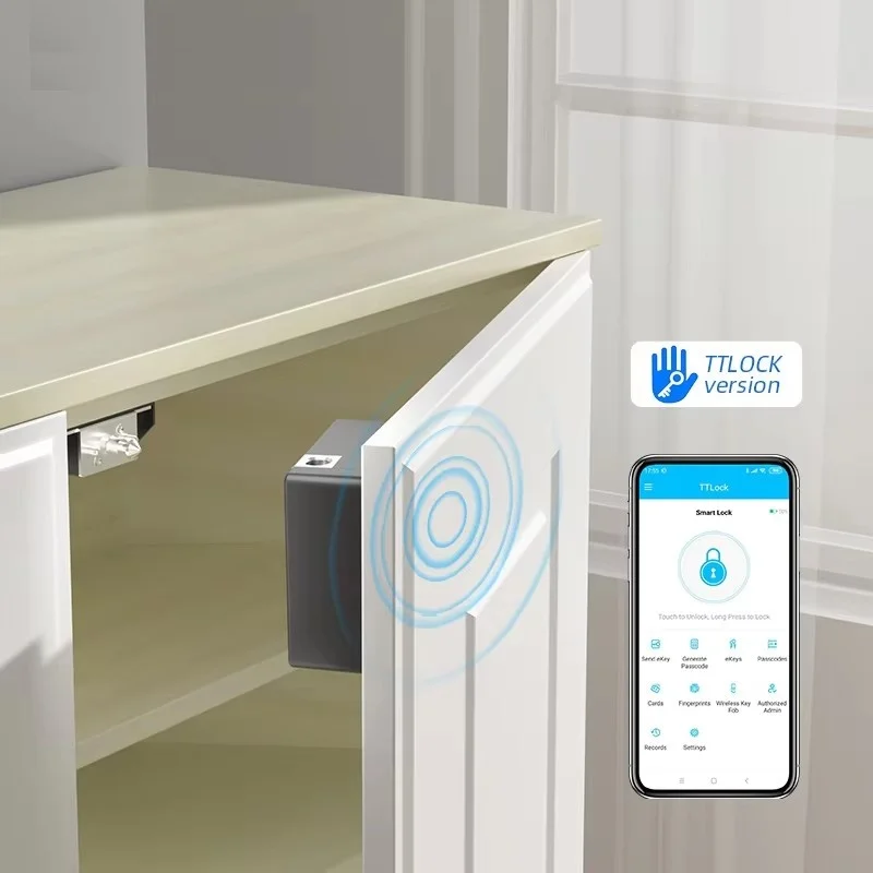 Фото Qr Code Hidden Smart Furniture Rifid Locker Ttlock Ble Дверной пистолет с дистанционным управлением Приложение Ящик Cam Невидимый замок для шкафа №1