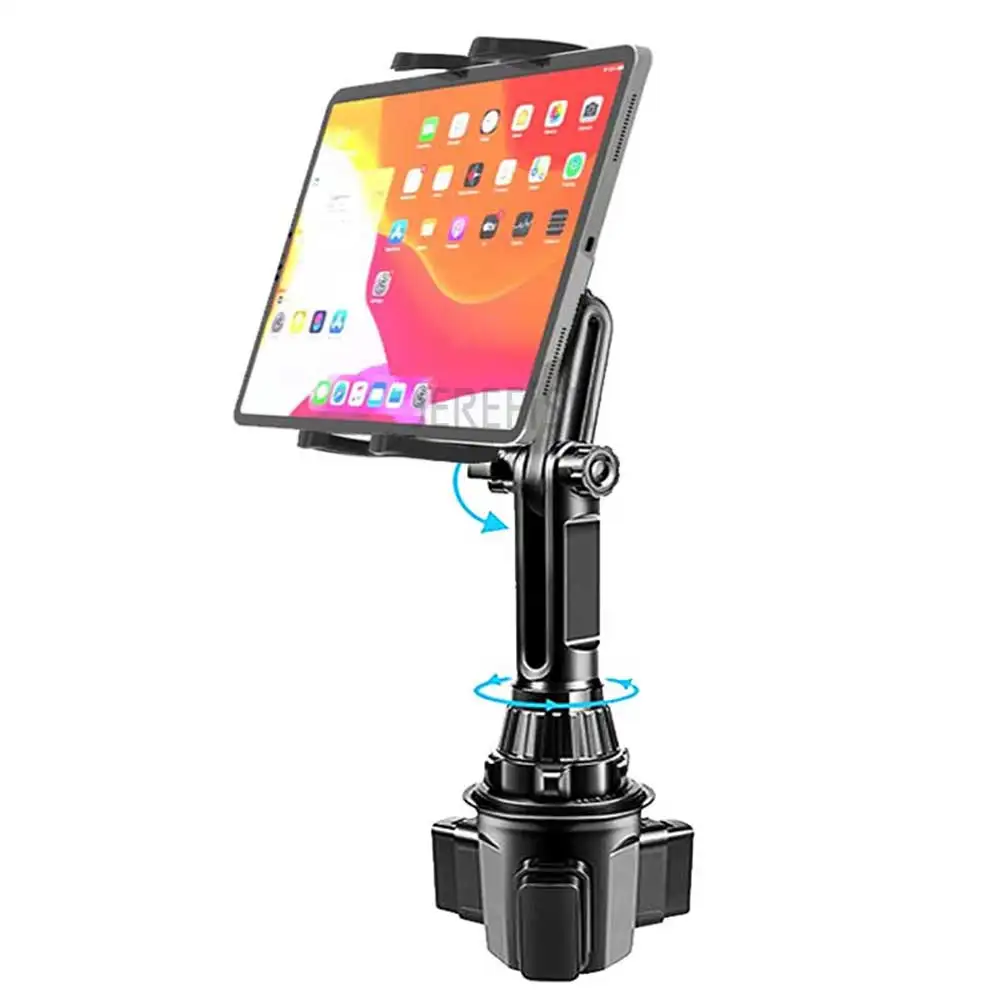 Universal 360 Car Cup Holder Tablet Automobile Mount Cradle for iPad Pro 12.9 Air 2019 Mini 4 for Samsung tab S7 plus 12.4