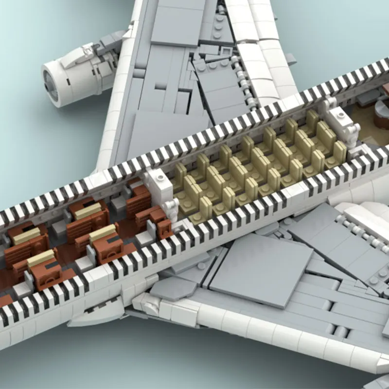 Фото Конструктор MOC Airbus A380, 3771 деталь, мелкие блоки, модель пассажирского самолета гражданской авиации, игрушка-подарок №3