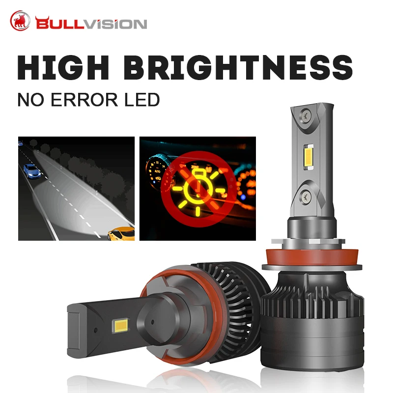 

Bullvision H7 H11 H9 H8 9005 HB3 9006 HB4 LED Canbus 6000K 20000/LM Car Headlight H4 9012 Hir2 auto lampa Led Bulb 12V