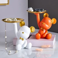 nordic style decor creative trend storage bear tray modern living room decoration storage figurines candy storage girl gift