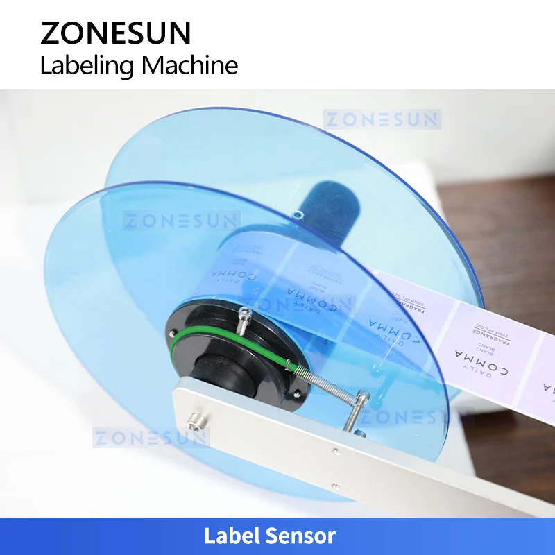Фото Полуавтоматическая этикетировочная машина ZONESUN ZS-LT50 для горизонтальной этикетировки круглых бутылок №3