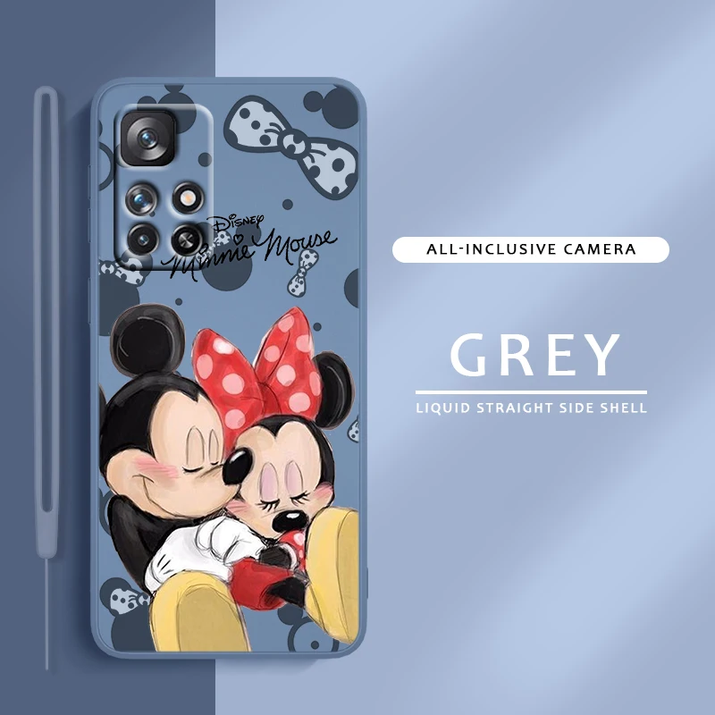 

Disney Mickey Minnie Cool For Redmi K60 K50 K40 K30 K20 10C X 9C T AT A 8A 7A Gaming Pro Plus Liquid Rope Phone Case