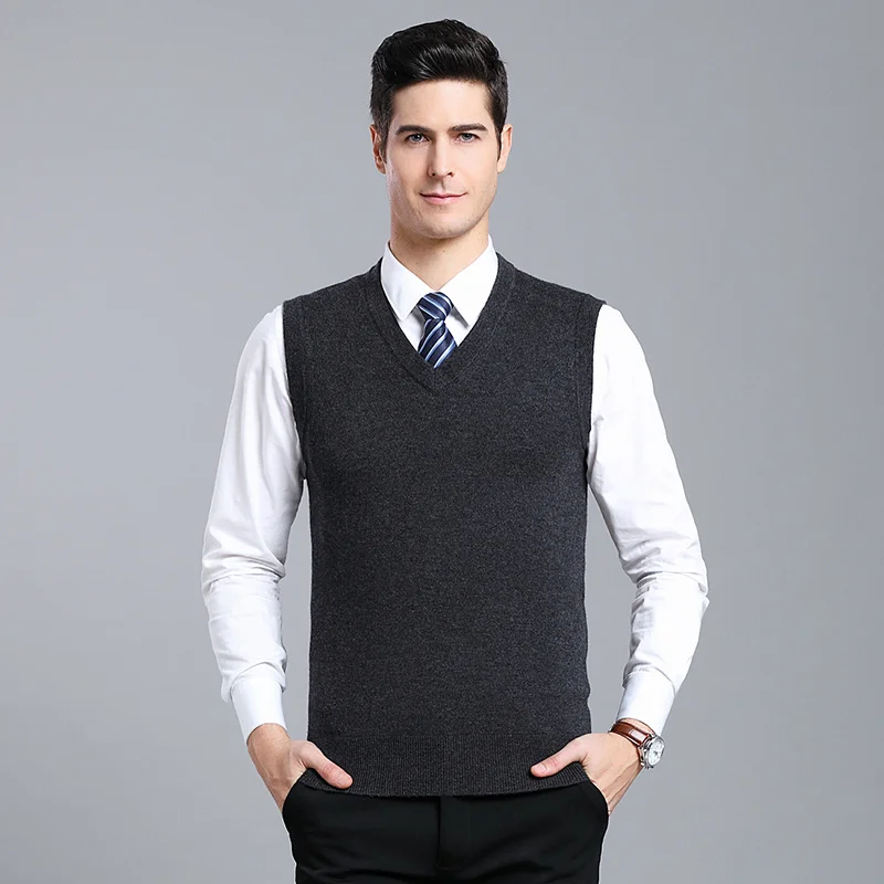New Winter 2023 Fashion Fleece Keep Warm Black Sleeveless Solid Color Waistcoat Jacket For Men